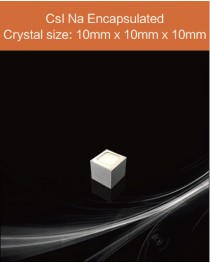 CsI Na scintillator, CsI Na crystal, CsI Na scintillation crystal, Sodium doped cesium iodide crystal, 10x10x10mm encapsulated